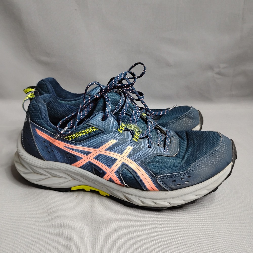 ASICS Womens Gel-Venture 9 Trail Running Shoes Navy Blue Pink 1 Size 9.5